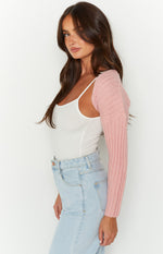 Elsa Pink Rib Knit Bolero Image