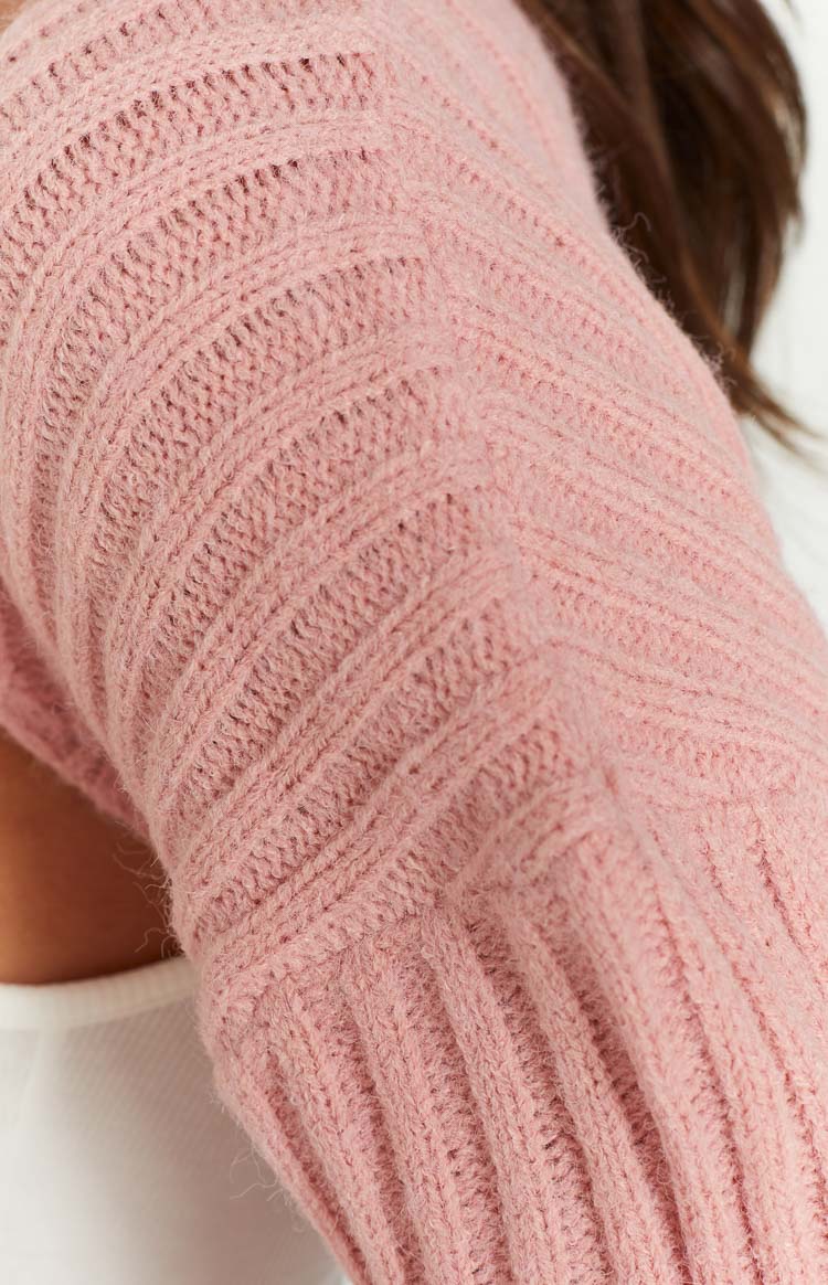 Elsa Pink Rib Knit Bolero Image