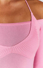Good Days Pink Long Sleeve Knit Maxi Dress Image