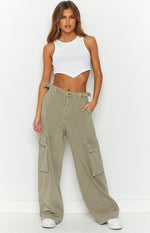 Helley Khaki Cargo Pants Image