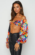 Houston Crop Top Multi Floral Image