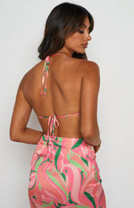 Ingrid Red Print Halter Top Image