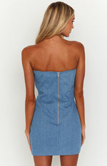 Joelle Blue Denim Strapless Mini Dress Image