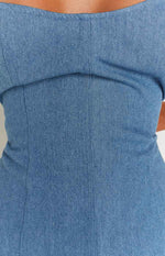 Joelle Blue Denim Strapless Mini Dress Image