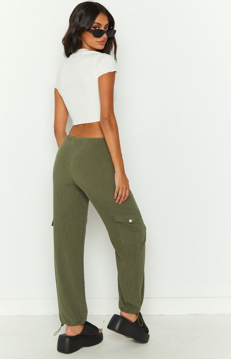 Kady Khaki Soft Cargo Pants Image