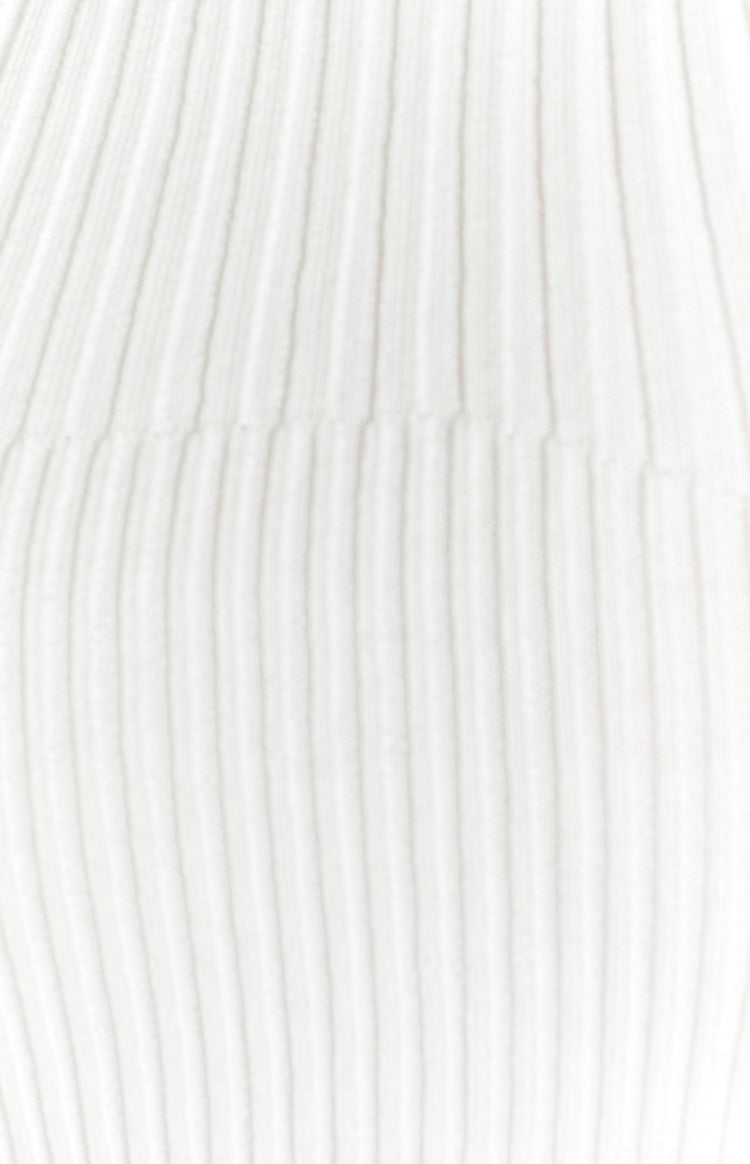 Kezia White High Neck Knit Top Image