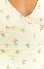 Laurie Yellow Floral Mesh Mini Dress Image