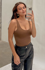 Mari Brown Scoop Neck Bodysuit Image