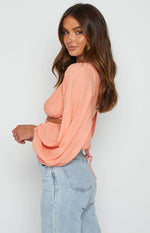 Nikki Tie Up Top Peach Image