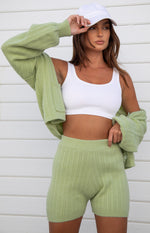 Nivara Green Knitted Shorts Image
