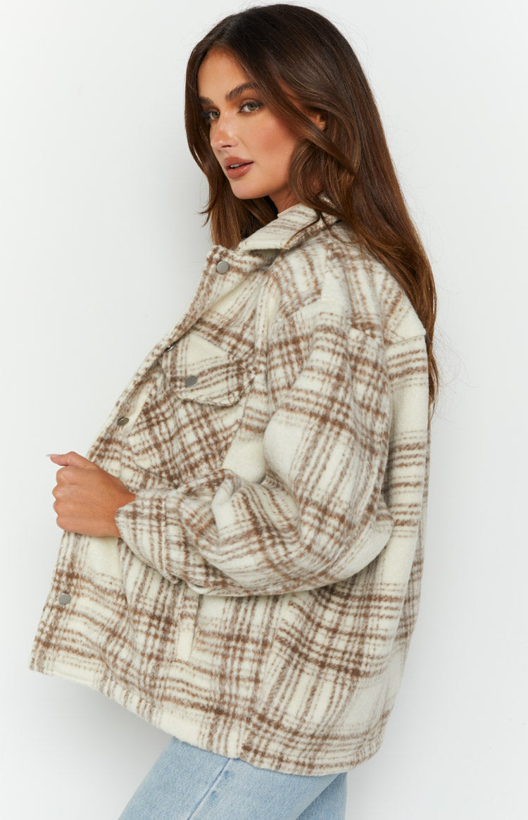 Orson Fleece Cream Check Jacket Image