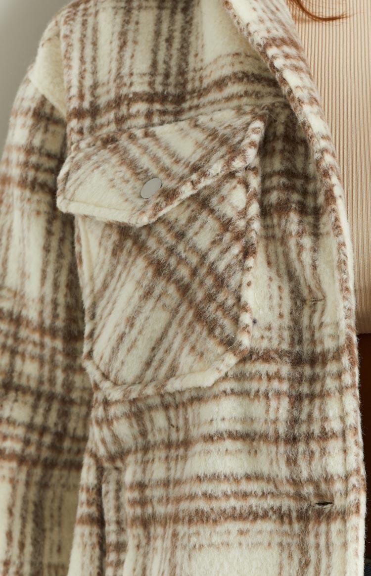 Orson Fleece Cream Check Jacket Image