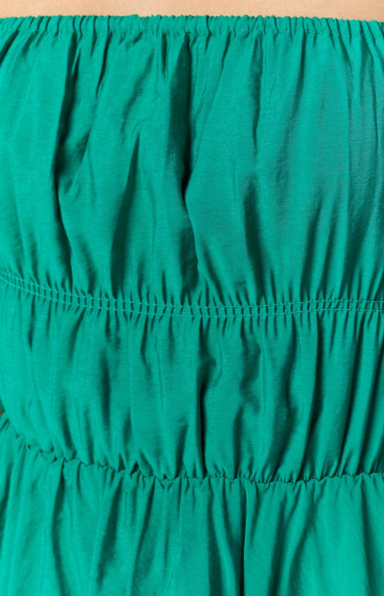 Paradise Puff Sleeve Dress Green Image