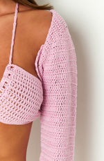 9.0 Swim Clarie Pink Crochet Bolero Image