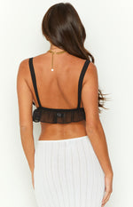 Poppy Black Crop Top Image