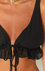 Poppy Black Crop Top Image
