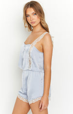 Ryleigh Blue Satin Cami Top Image