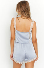 Ryleigh Blue Satin Cami Top Image