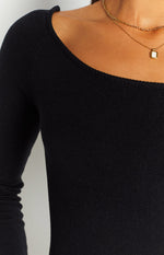 SNDYS Milo Black Knit Dress Image