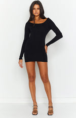 SNDYS Milo Black Knit Dress Image