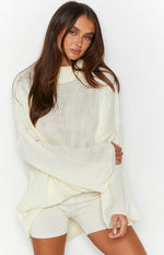 SNDYS Seeker White Knit Top Image