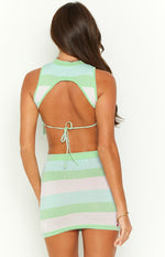 Safira White Stripe Knit Crop Top Image
