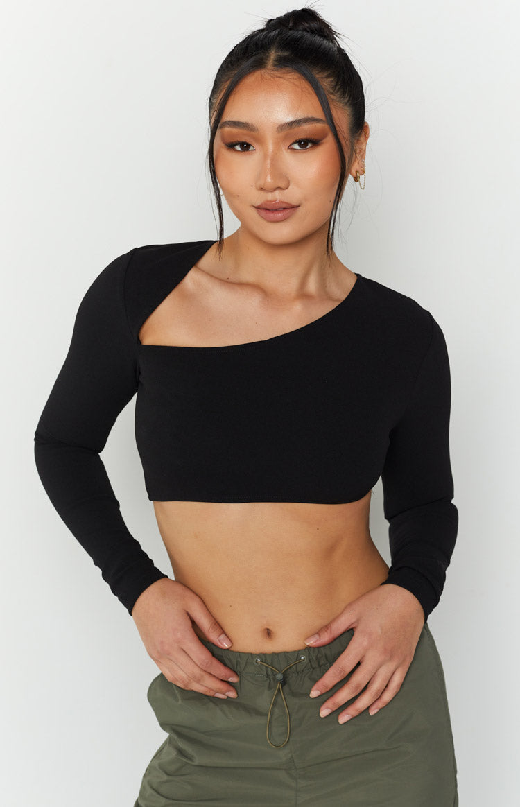 Sariah Black Long Sleeve Top Image