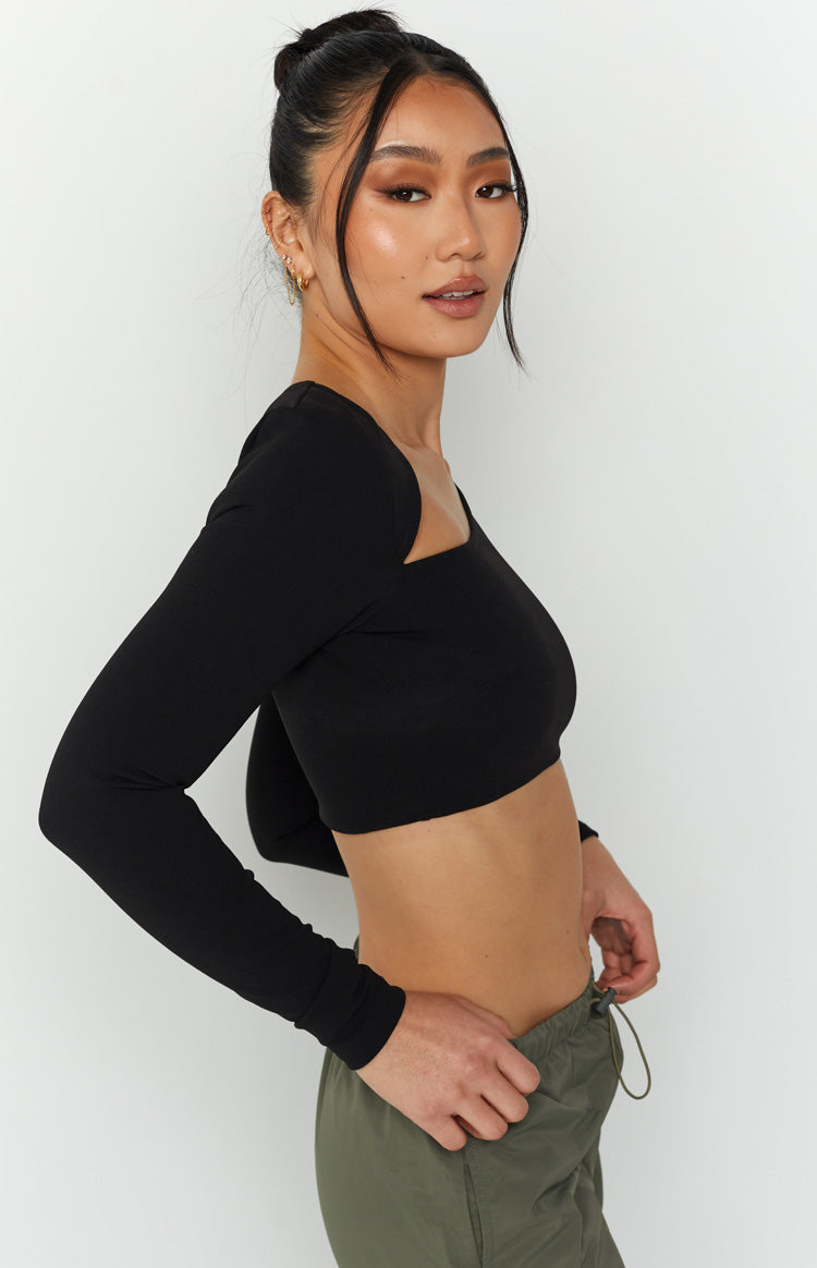 Sariah Black Long Sleeve Top Image