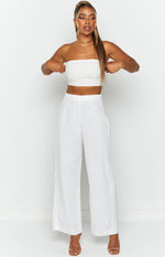 Sienna White Linen Bandeau Top Image