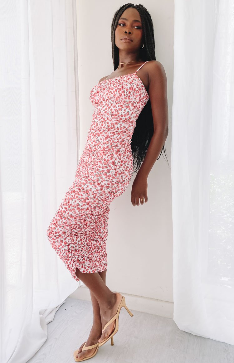 Stepford Midi Dress Rose Print Image