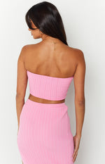 Summertime Pink Knit Bandeau Top Image