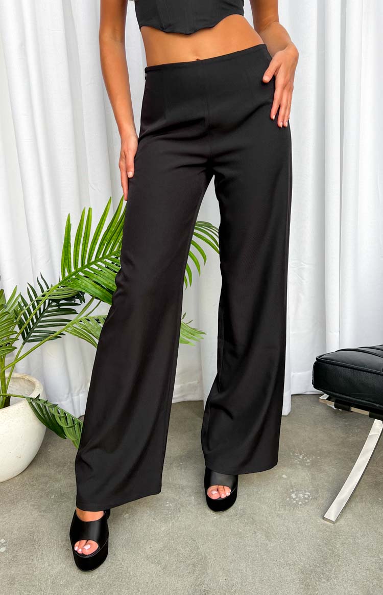 Tasha Black Mid Rise Pant Image