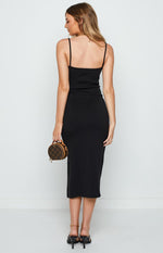 Valentina Black Midi Dress Image