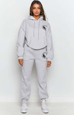 Yin Yang Hoodie Grey Marle Image