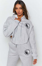 Yin Yang Hoodie Grey Marle Image