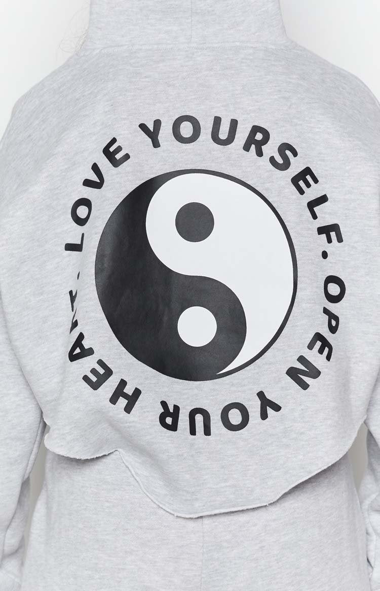 Yin Yang Hoodie Grey Marle Image