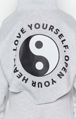Yin Yang Hoodie Grey Marle Image