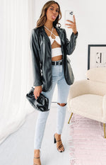 Zina PU Blazer Black Image