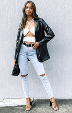 Zina PU Blazer Black Image