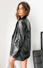 Zina PU Blazer Black Image