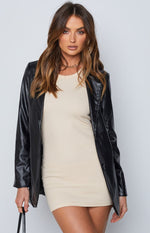 Zina PU Blazer Black Image