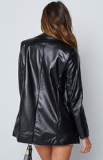 Zina PU Blazer Black Image