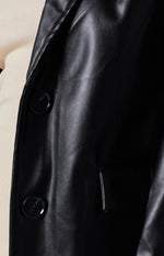 Zina PU Blazer Black Image