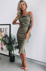 Schiffer Slip Midi Dress Khaki Image