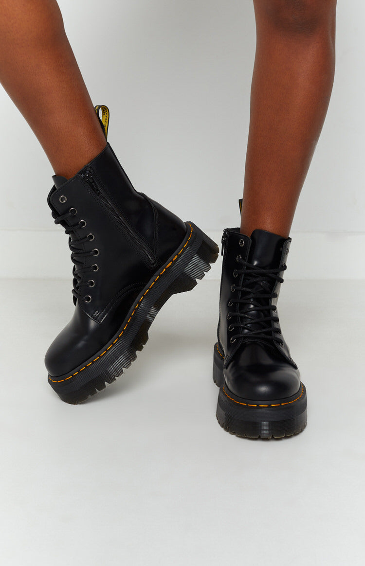 Martens Jadon Eye Boot Black Polish Smooth Beginning