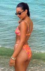 9.0 Swim Montego Orange Floral Underwire Bikini Top