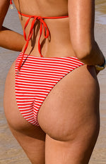 9.0 Swim Bianca Red Stripe Bikini Bottoms Image