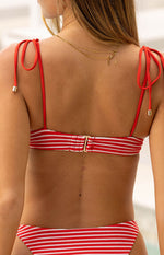9.0 Swim Bianca Red Stripe Bikini Top Image