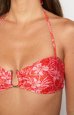 9.0 Swim Cove Pink Floral Bikini Top Image