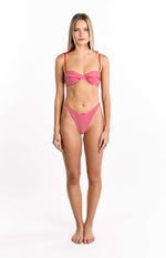 9.0 Swim Bianca Red Stripe Bikini Bottoms Image